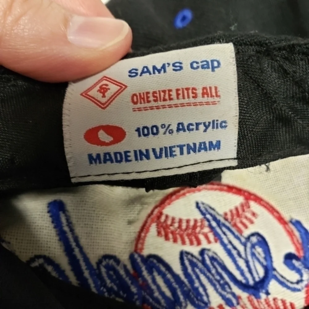 Sams‎ Cap Baseball Hat Los Angeles Embroidered Black Blue Baseball Flame